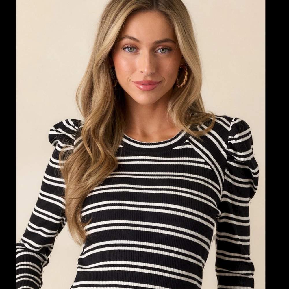 Who What Wear gold and black stripped sweater.